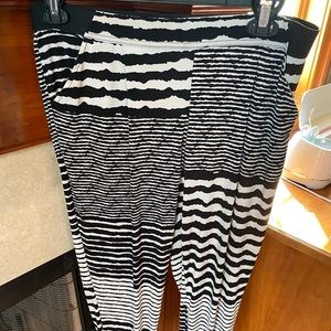 Black and White Striped Parachute Pants